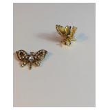 Vintage Insect Brooch Duo