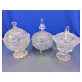 Cut Glass Covered Candy Dish Assortment