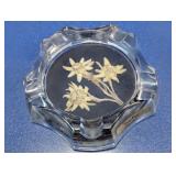 Saas-Fee Edelweiss Glass Ashtray