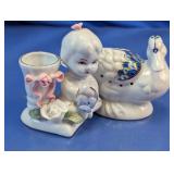 Vintage Ceramic Shaker & Figurine Set