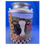 Decorative Cow Theme Metal Milk Can Tin