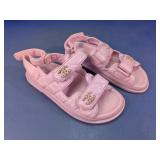 Chanel Style Pink Slide Sandal