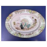 Vintage Turkey Pattern Oval Ceramic Platter