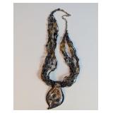 Multi-Strand Ribbon Necklace & Pendant