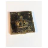 Brass Crown Emblem Square Makeup Compact