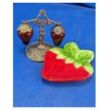 Strawberry Shakers with Stand and Trinket Dish