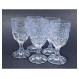 Vintage Pressed Clear Glass Goblets