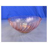 Vintage Arcoroc Pink Swirl Glass Serving Bowl