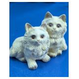 White Persian Cat Figurine Pair