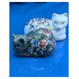 Japanese Cat Trinket Box Pair
