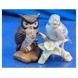 Ceramic Bird and Owl Figurine Lot