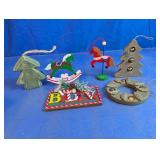 Wooden Christmas Ornament Lot