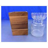 Wood Holder & Glass Vase