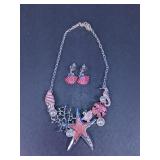 Nautical Starfish & Shell Necklace & Earring Set