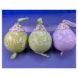 Glass Easter & Spring Hanging Ornaments Trio