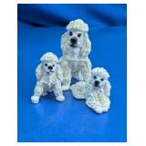 White Poodle Figurine Set