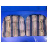 Striped Outdoor Chair Seat Cushions Duo