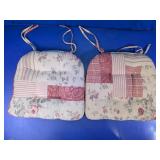 Floral Patchwork Tufted Chair Cushions Duo