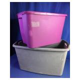 Pink & Gray Plastic Storage Tote Assortment