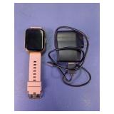 Pink Strap Smartwatch With Charger