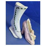 Porcelain Miniature Shoe Figurines