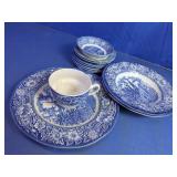Liberty Blue Historic Colonial Scenes Dish Set