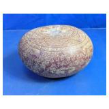 Hand-Carved Peruvian Folk Art Gourd Vessel