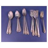 Assorted Metal Spoons and Forks Flatware Set