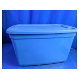 Blue Plastic Storage Tote w/ Lid