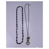Vintage Style Heart Pendant & Beaded Necklace Lot