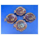 Fish Shaped Brown Glass Small Plates