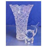 Clear Glass Vase & Whale Figurine