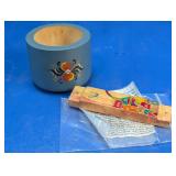 Hand Painted Wooden Box & Mezuzah Case Set