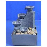 4-Tier Tabletop Water Fountain w Rocks