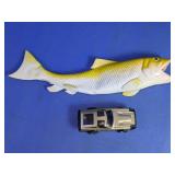Toy Fish Figure & Datsun 280-ZX Toy Car