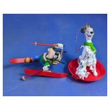 Disney Goofy Skiing & Dalmatians Ornaments Lot