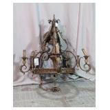 Vintage Ornate Gilt Bronze Finish Chandelier