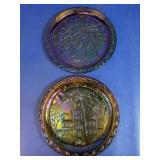 Iridescent Souvenir Glass Plates