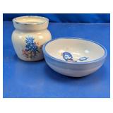 M.A. Hadley Bowl & Marshall Pottery Crock Set