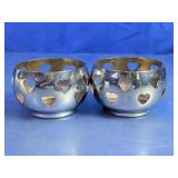 Silver-Tone Heart Cutout Votive Holders