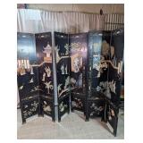 Black Lacquer Asian Folding Room Divider