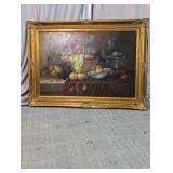 Framed Fruit Oil Painting
