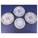 Floral Glass Plates & Saucers Set