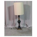 Faux Marble and Brass Finish Tall Table Lamp
