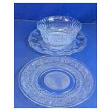 Clear Pressed Glass Serving Set