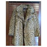 Vintage Tissavel France Faux Fur Leopard Coat