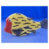Handcrafted Fused Glass Striped Fish Figurine