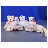 Assorted White Ty Beanie Babies Plush