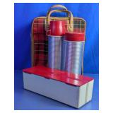 Vintage Thermos Plaid Picnic Set