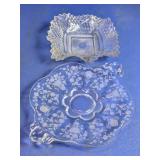 Vintage Clear Pressed and Etched Glass Set